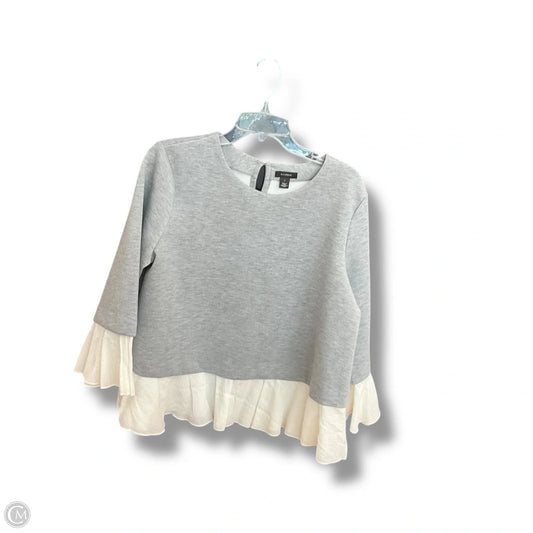 Top 3/4 Sleeve By Halogen In Grey, Size: L
