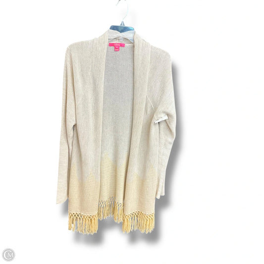 Sweater Cardigan Designer By Lilly Pulitzer In Beige, Size: Xl