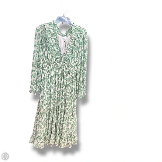 Dress Party Long By Current Air In Green & White, Size: M