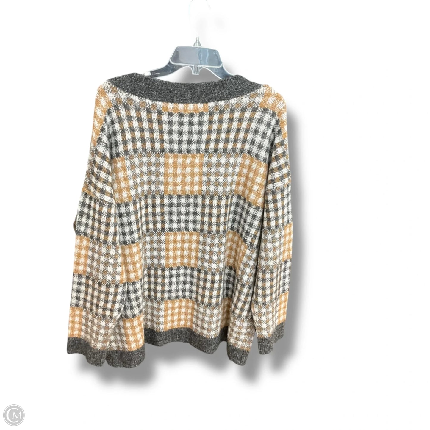 Sweater By Joseph A. In Checkered Pattern, Size: L