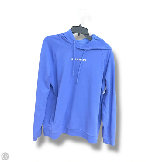 Athletic Top Long Sleeve Hoodie By Lululemon In Blue, Size: L