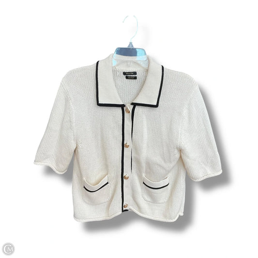 Sweater Cardigan By Massimo Dutti In Cream, Size: M