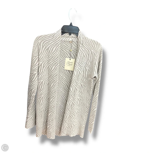 Sweater Cardigan By Margaret Oleary In Grey & White, Size: S