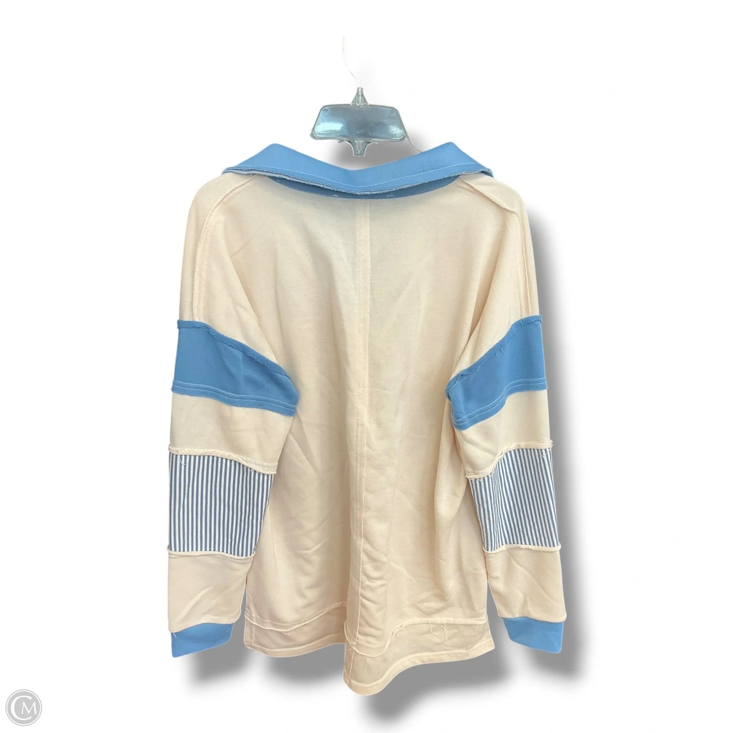 Top Long Sleeve By Altard State In Blue & Cream, Size: M