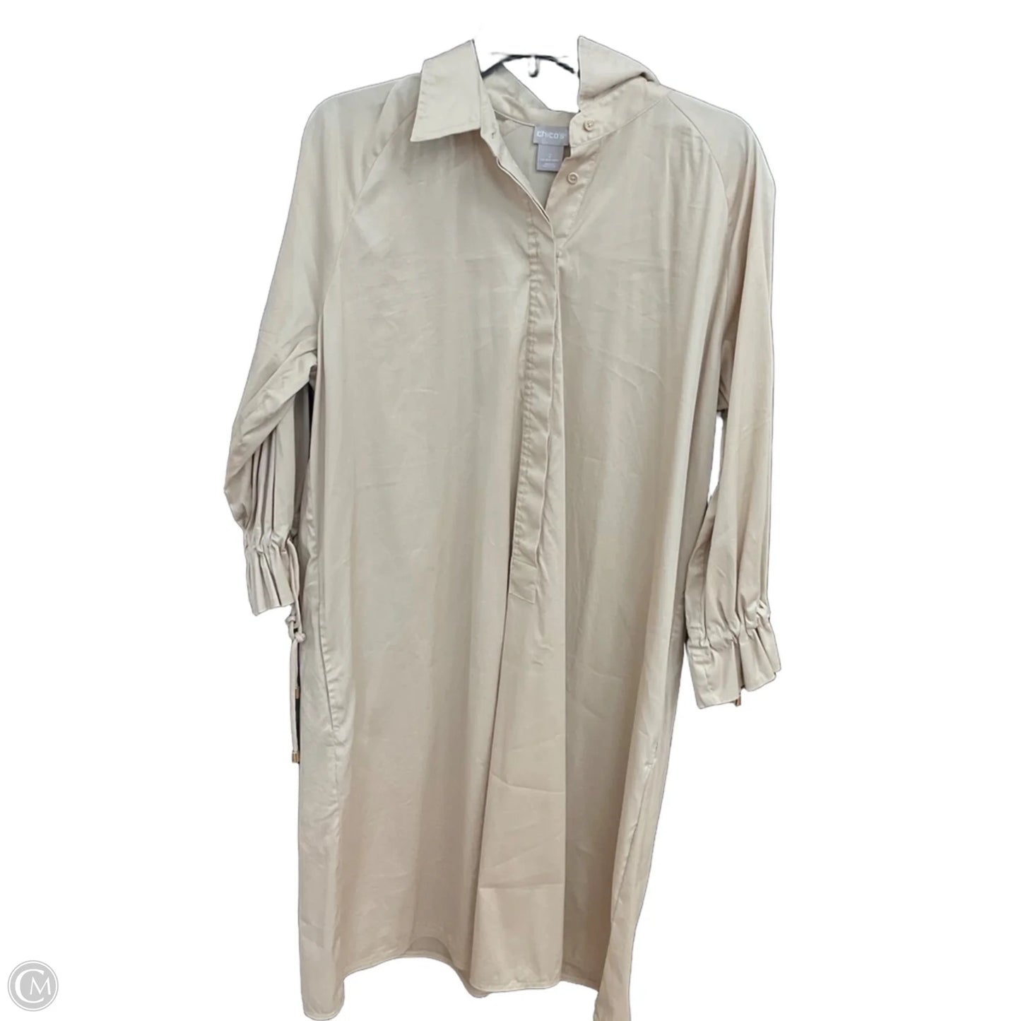 Dress Casual Midi By Chicos In Tan, Size: L