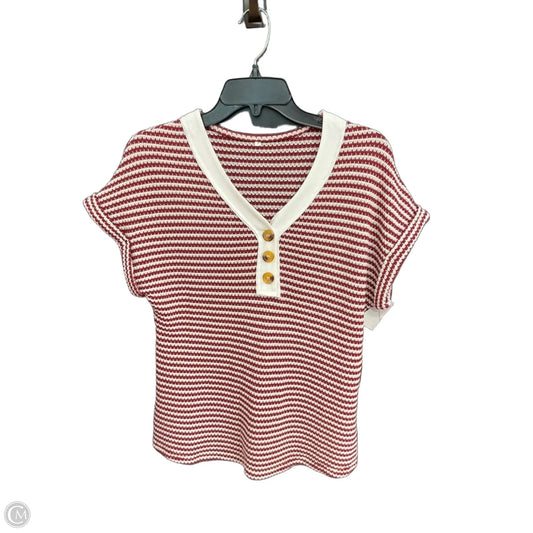 Top Short Sleeve By Clothes Mentor In Red & White, Size: S