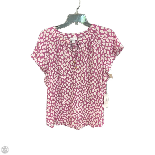 Top Short Sleeve By Liz Claiborne In Purple & White, Size: Xlp