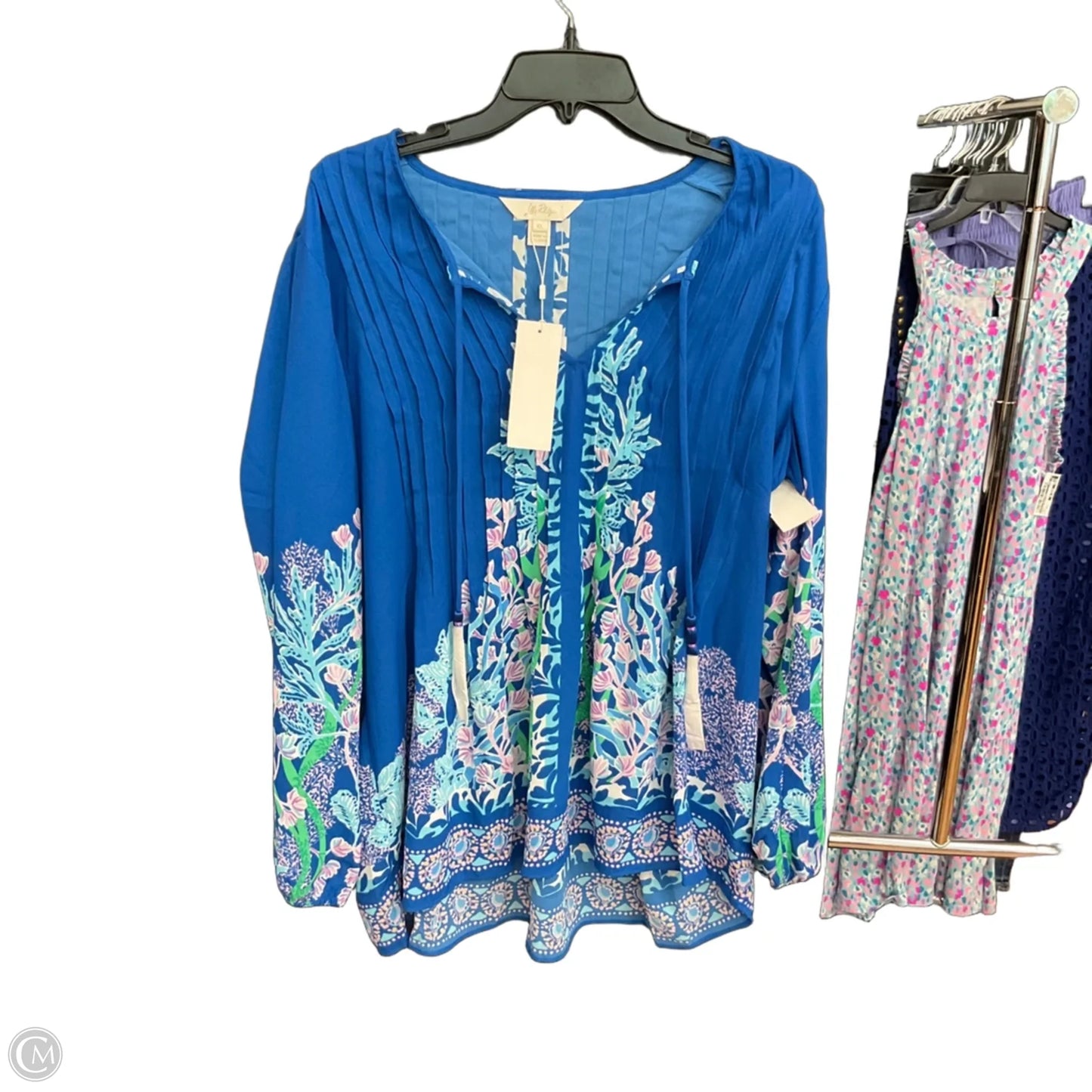 Top Long Sleeve Designer By Lilly Pulitzer In Blue, Size: Xl