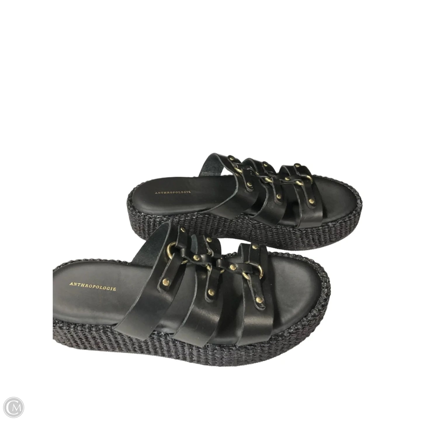 Sandals Heels Block By Anthropologie In Black, Size: 8.5