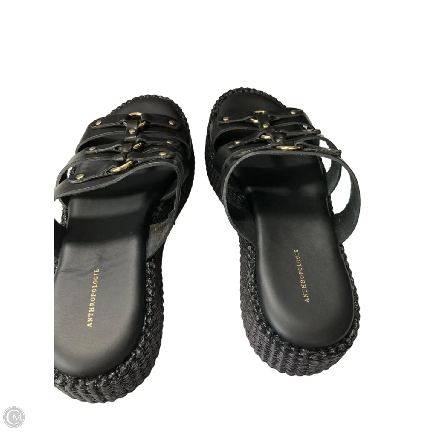 Sandals Heels Block By Anthropologie In Black, Size: 8.5
