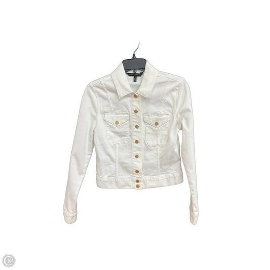 Jacket Denim By White House Black Market In White Denim, Size: Xs