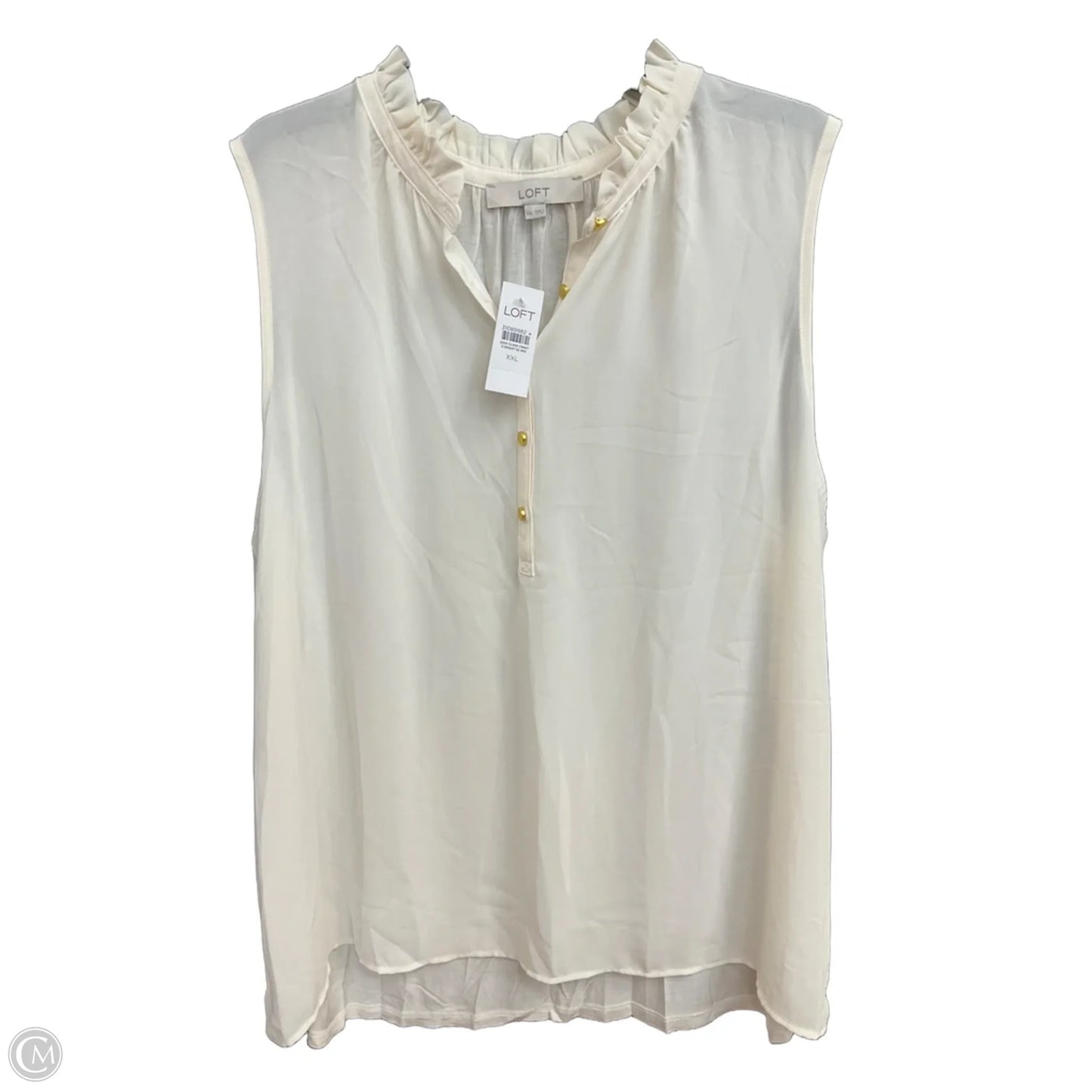 Top Sleeveless By Loft In Cream, Size: Xxl