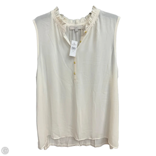 Top Sleeveless By Loft In Cream, Size: Xxl