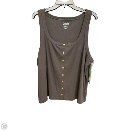 Top Sleeveless By Terra & Sky In Black, Size: 2x