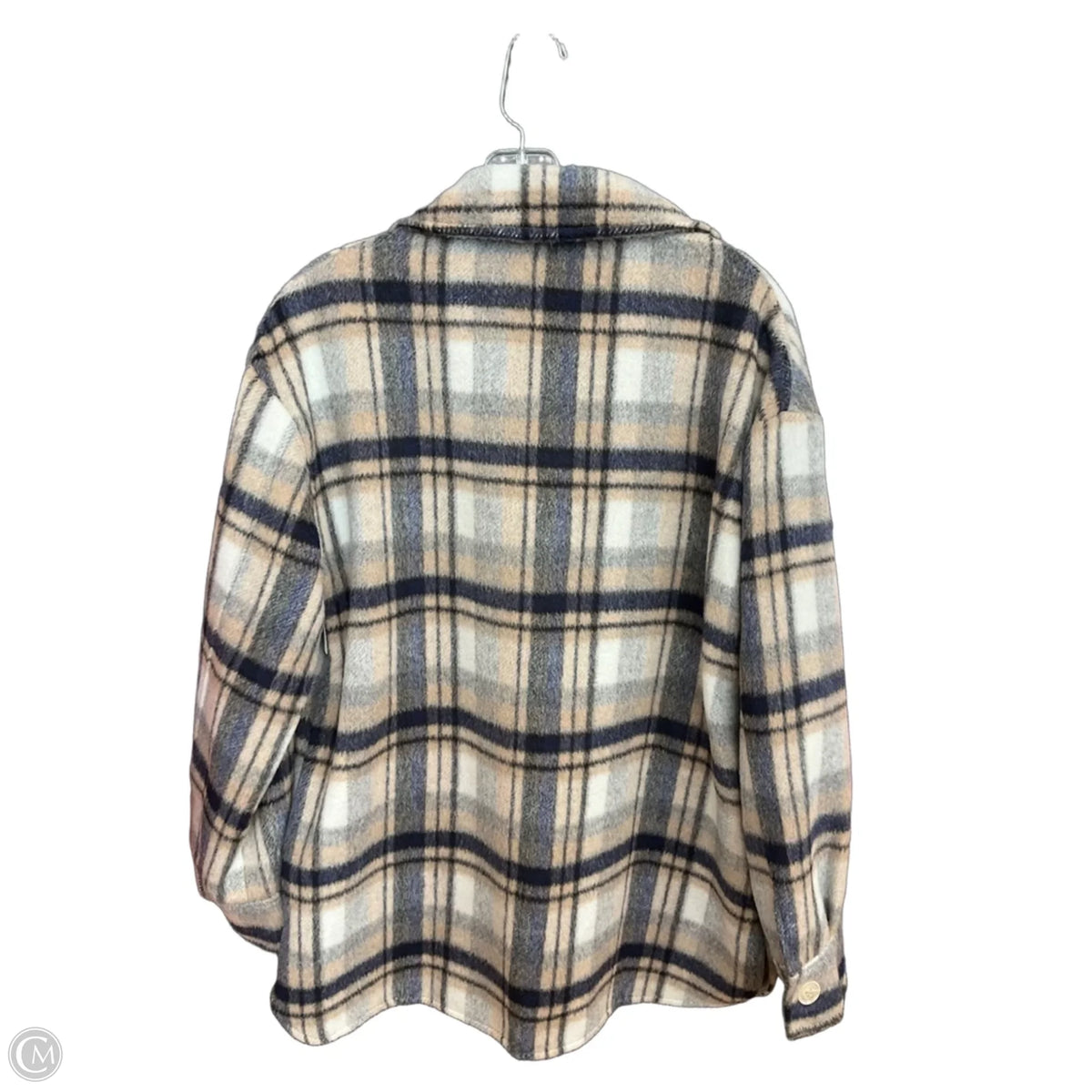 Jacket Shirt By Evereve In Grey & Tan, Size: S