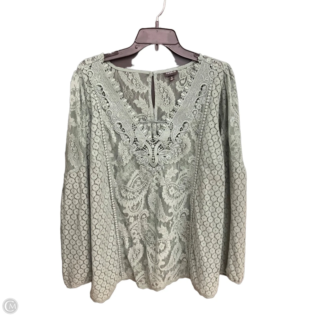Top Long Sleeve By Torrid In Green, Size: 2x