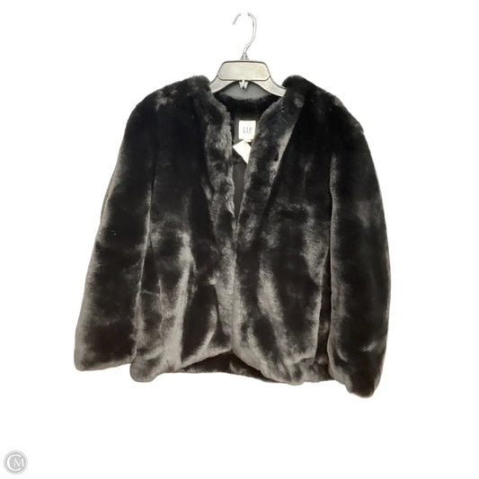Coat Faux Fur & Sherpa By Gap In Black, Size: L