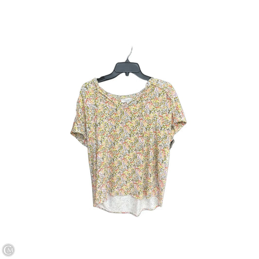 Top Short Sleeve By Loft In Floral Print, Size: L