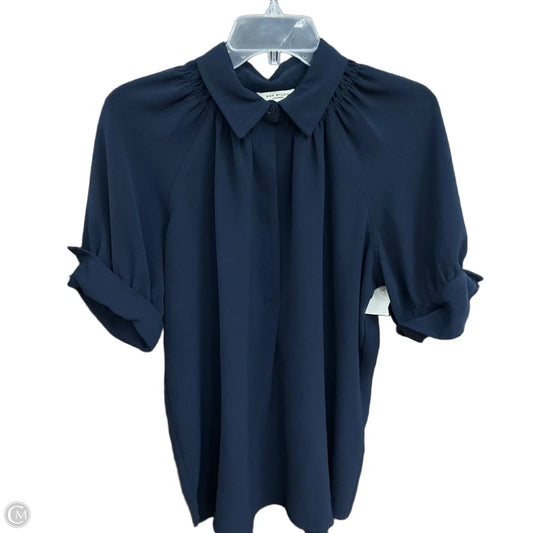 Top Short Sleeve By Max Studio In Navy, Size: L
