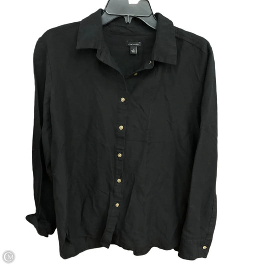 Blouse Long Sleeve By Ann Taylor In Black, Size: L