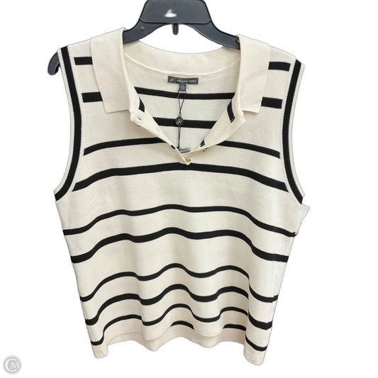 Top Short Sleeve By Adrianna Papell In Striped Pattern, Size: Xl