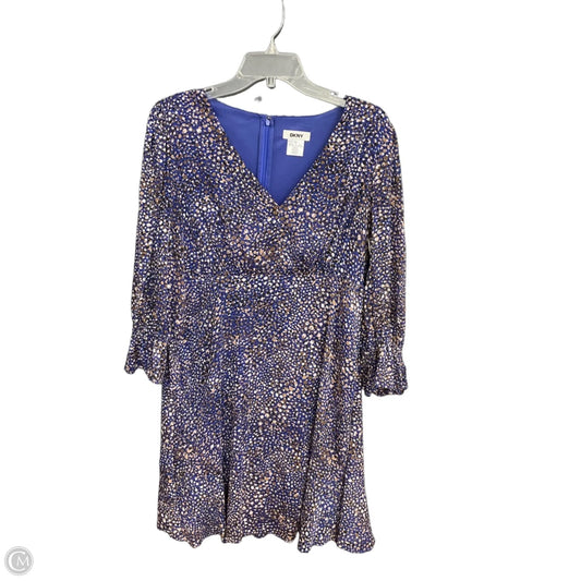 Dress Casual Midi By Dkny In Blue, Size: L