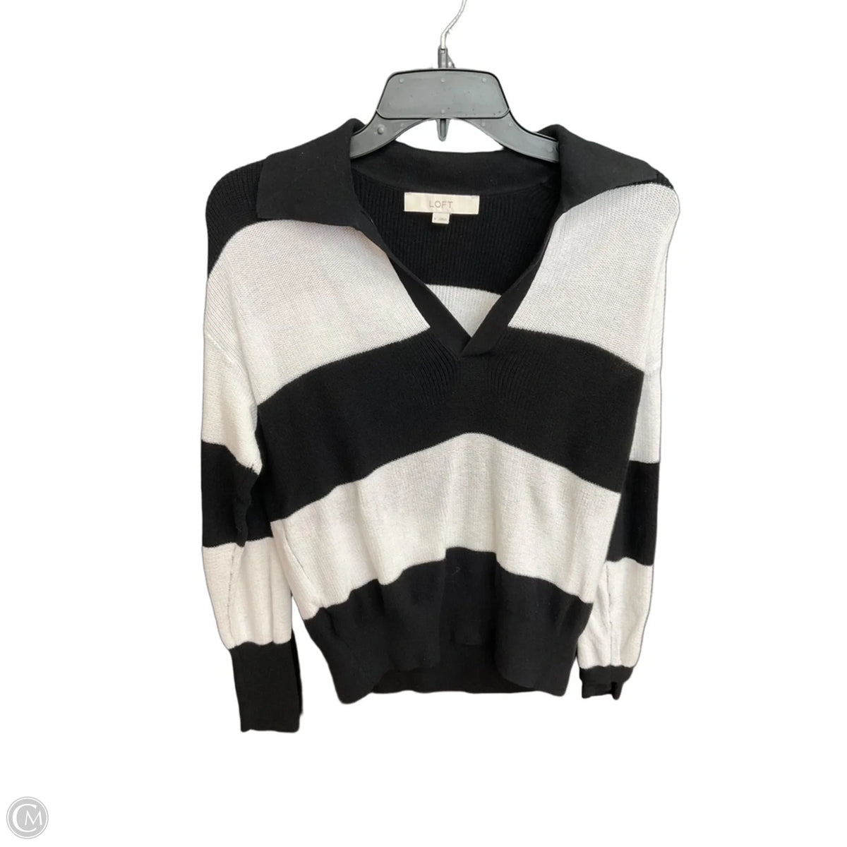 Top Long Sleeve By Loft In Striped Pattern, Size: S