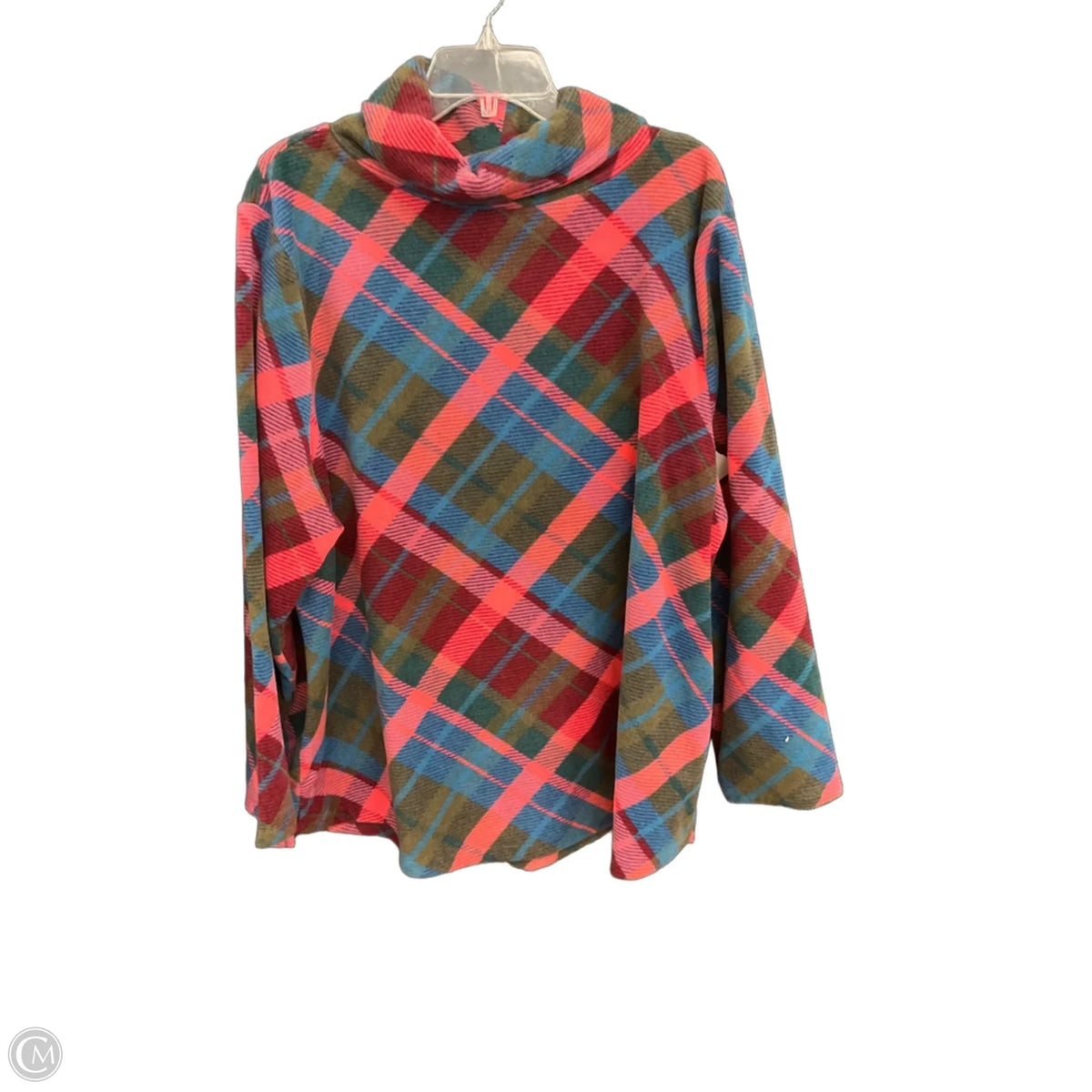 Top Long Sleeve By Talbots In Plaid Pattern, Size: 3x