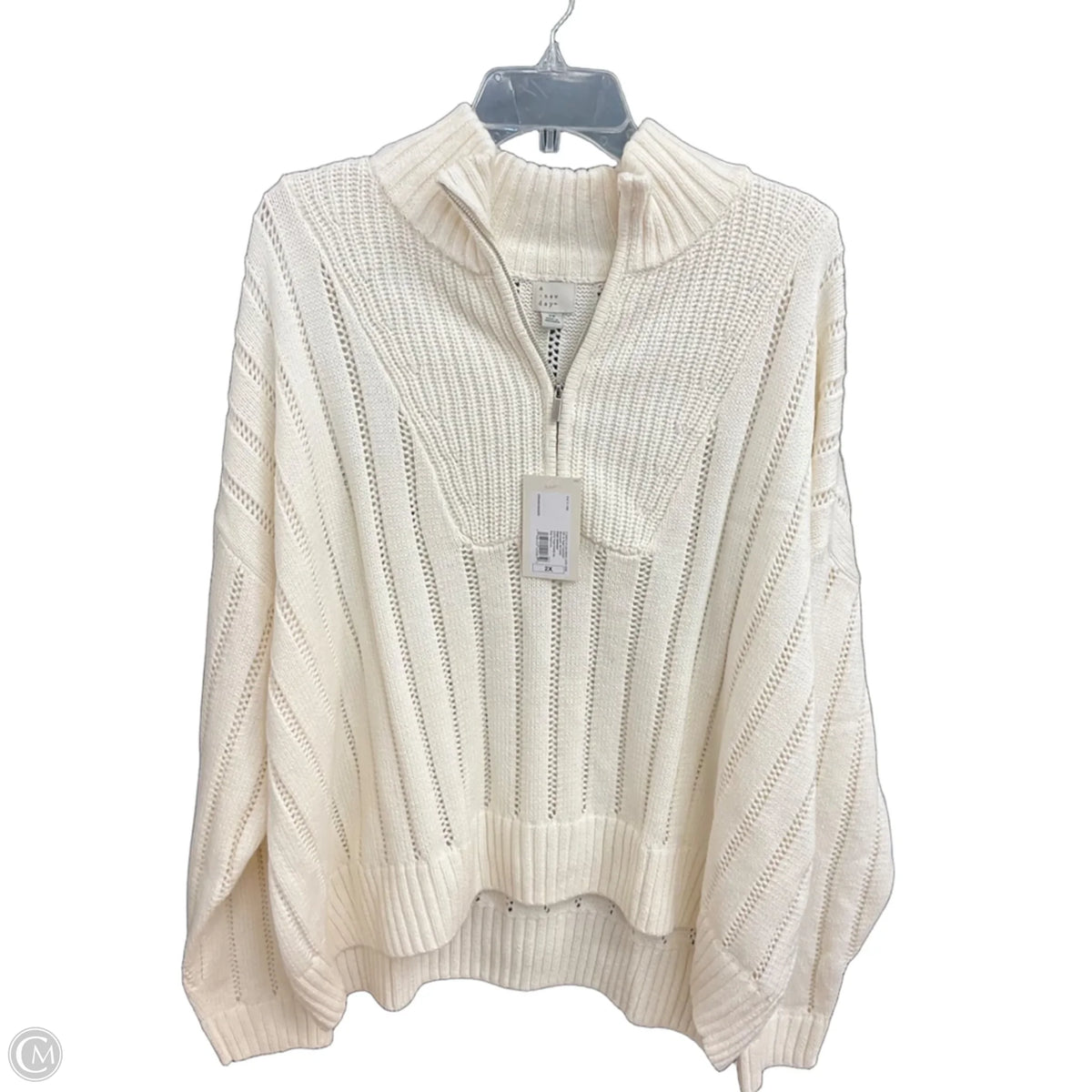 Sweater By A New Day In Cream, Size: 2x