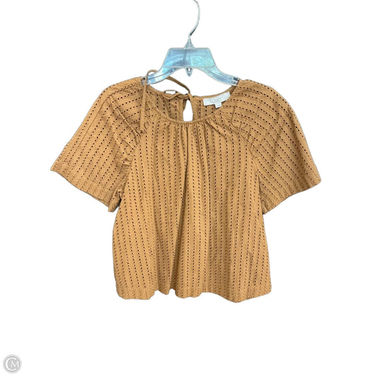 Top Short Sleeve By Loft In Brown, Size: Xs
