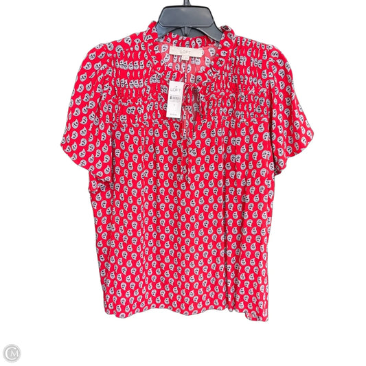 Top Short Sleeve By Loft In Red, Size: S