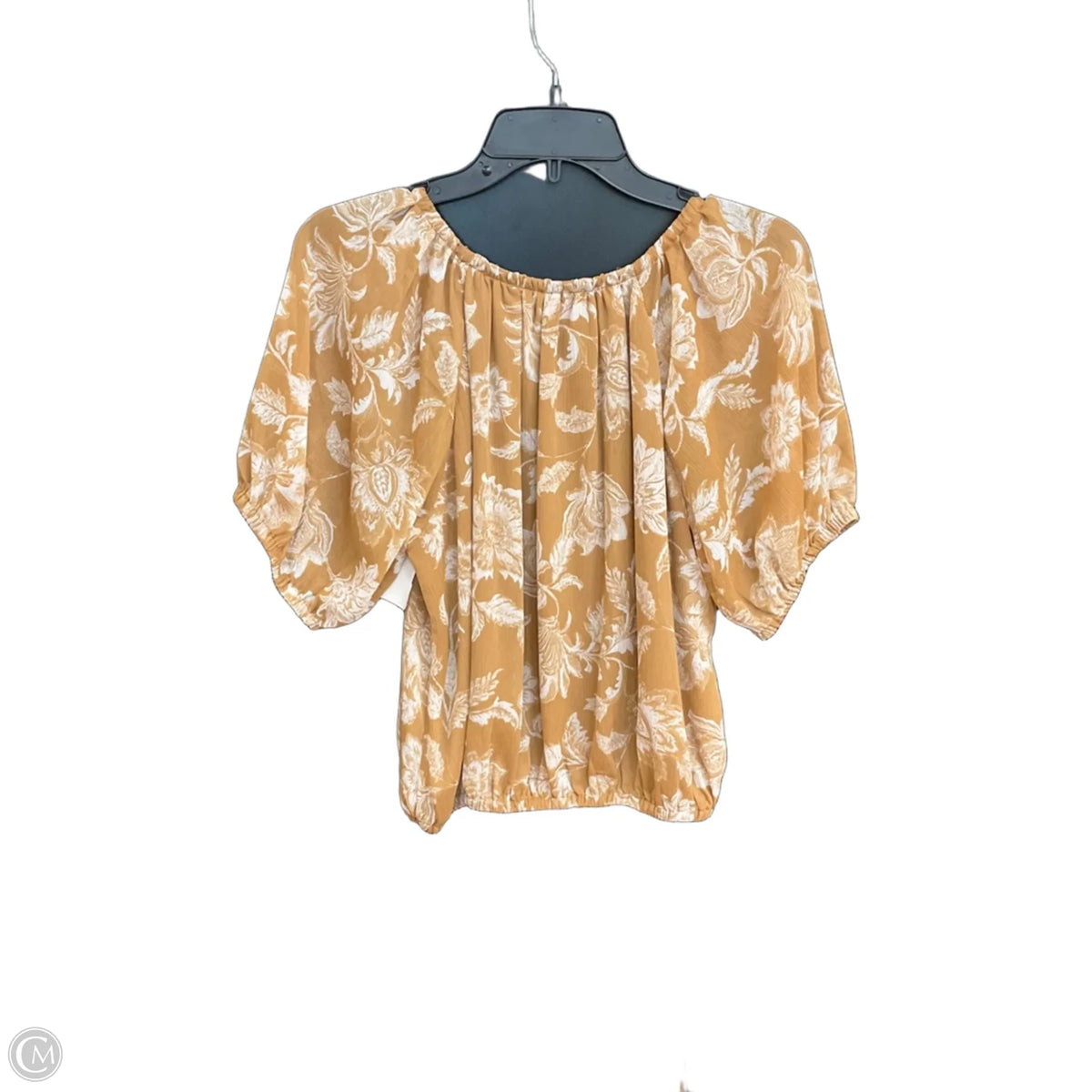 Top Short Sleeve By Loft In Tan, Size: S
