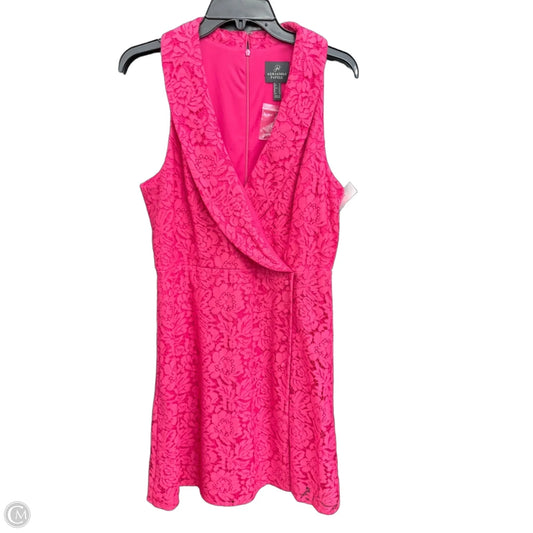 Dress Casual Midi By Adrianna Papell In Pink, Size: M