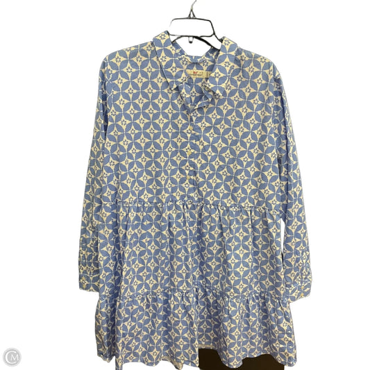 Dress Casual Midi By Vineyard Vines In Blue & White, Size: Xl