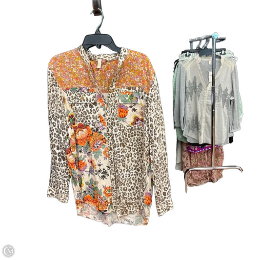 Blouse Long Sleeve By Pilcro In Animal Print, Size: M