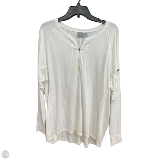 Athletic Top Long Sleeve Collar By Athleta In White, Size: 2x