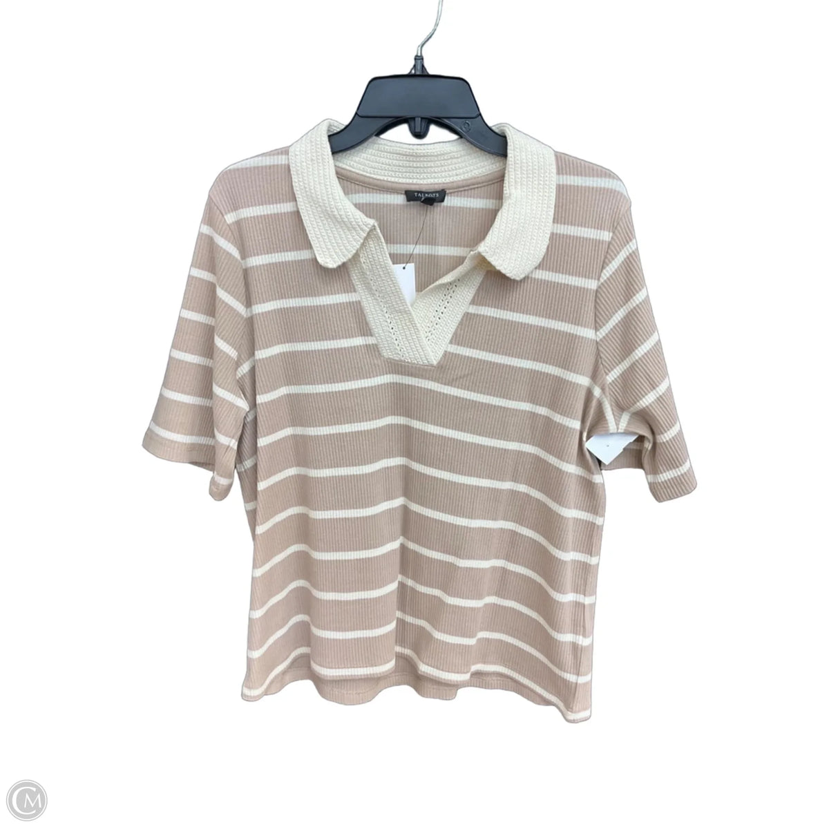 Top Short Sleeve By Talbots In Tan, Size: 1x