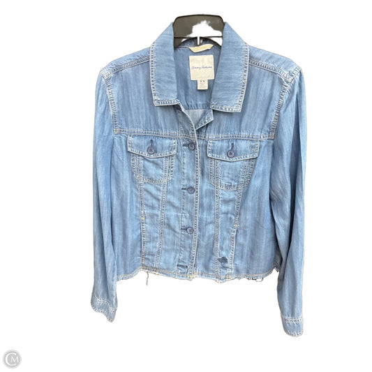 Blouse Long Sleeve By Tommy Bahama In Blue Denim, Size: M