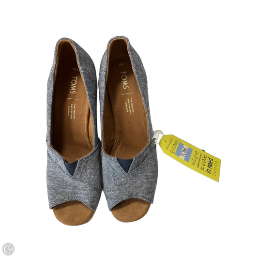 Shoes Heels Wedge By Toms In Blue, Size: 8