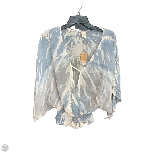 Top Short Sleeve By Clothes Mentor In Blue & White, Size: L