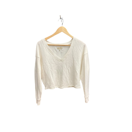 Top Long Sleeve By Madewell In White, Size: Xxs