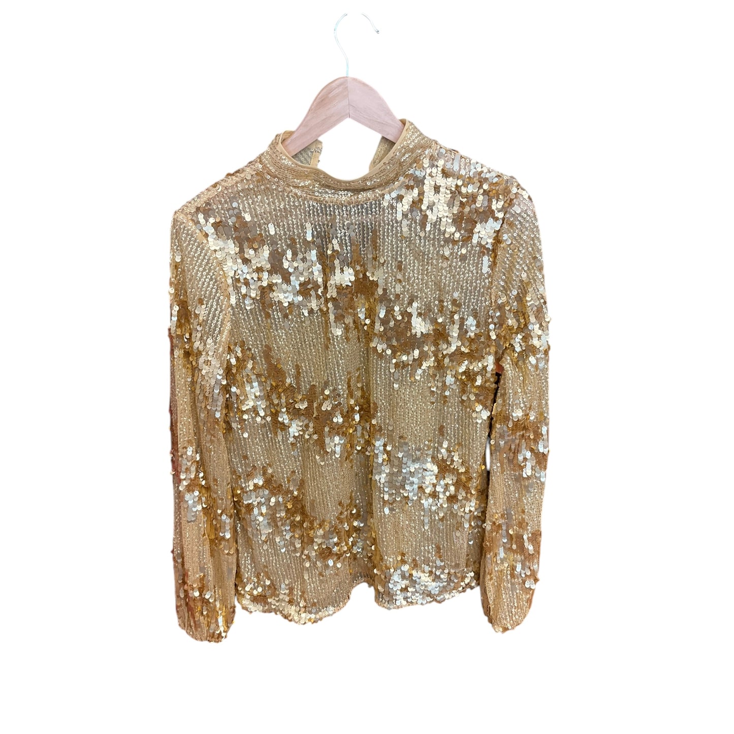 Top Long Sleeve By Express In Gold, Size: M