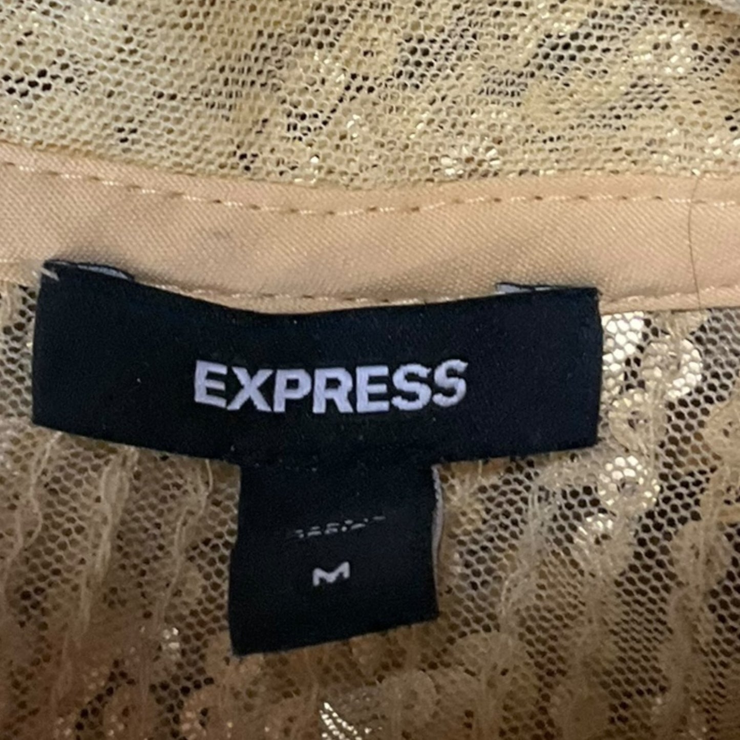 Top Long Sleeve By Express In Gold, Size: M
