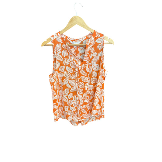 Top Sleeveless By 41 Hawthorn In Orange & White, Size: M