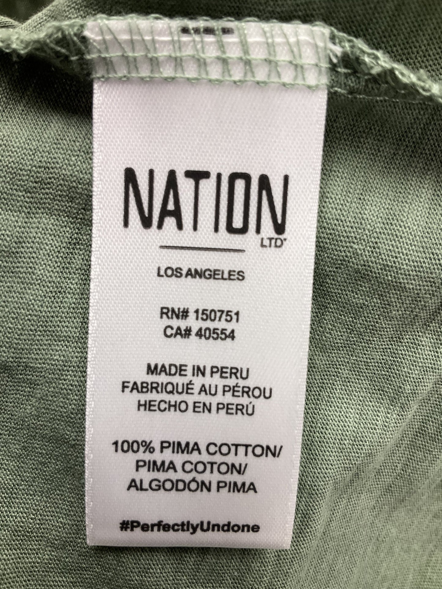 Top Sleeveless By Nation  Size: M