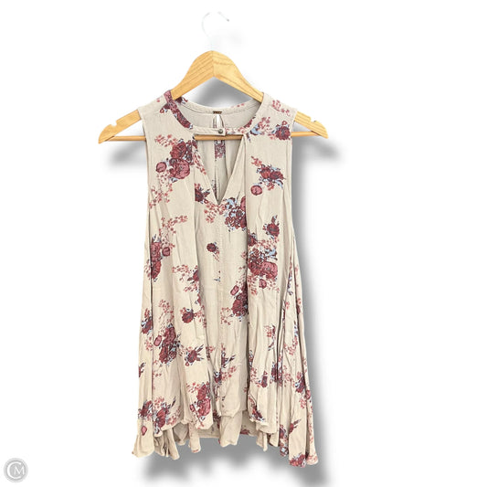 Top Sleeveless By Free People In Floral Print, Size: Xs