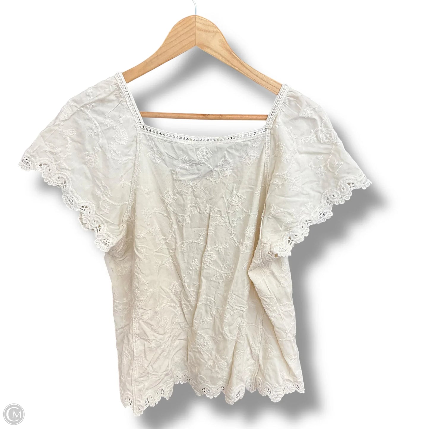 Top Short Sleeve By Democracy In Cream, Size: M