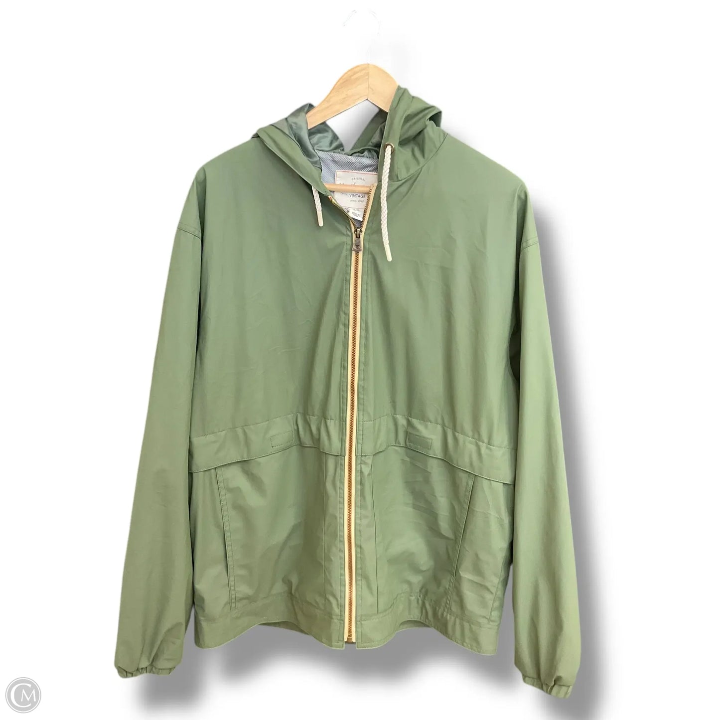 Jacket Windbreaker By Weatherproof In Green, Size: L