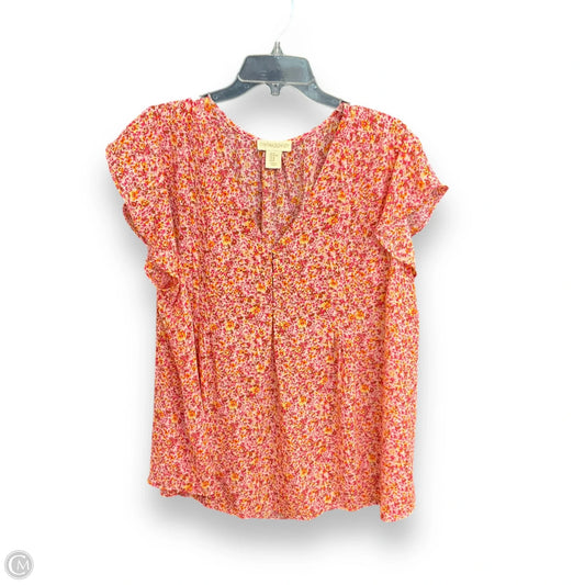 Top Short Sleeve By Cynthia Rowley In Pink, Size: 3x