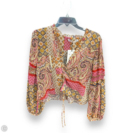 Top Long Sleeve By Zara In Paisley Print, Size: M
